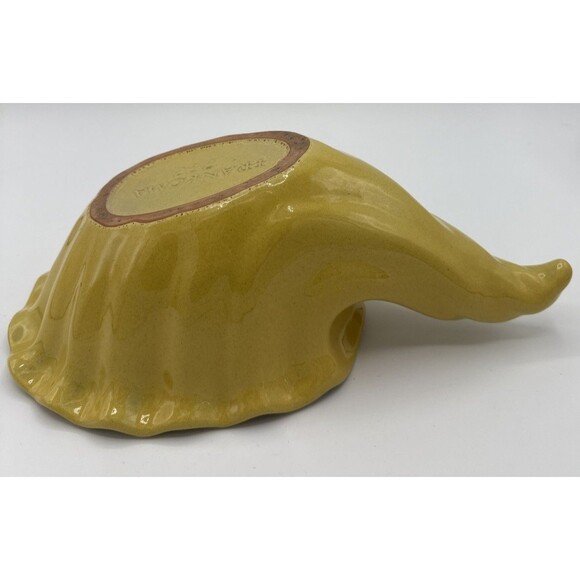 Vintage Frankoma Cornucopia Pottery Desert Gold/Buttercup Glazed Dish 12" #222 - Picture 14 of 14